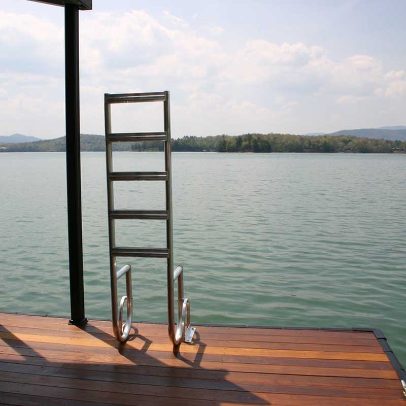 Removable ladder leading into water